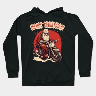 Santa Celebrate Christmas With Motorcycle Hoodie